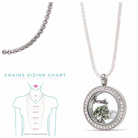 Origami Owl Silver 16-18" Cube Chain NEW - Picture 4 of 4